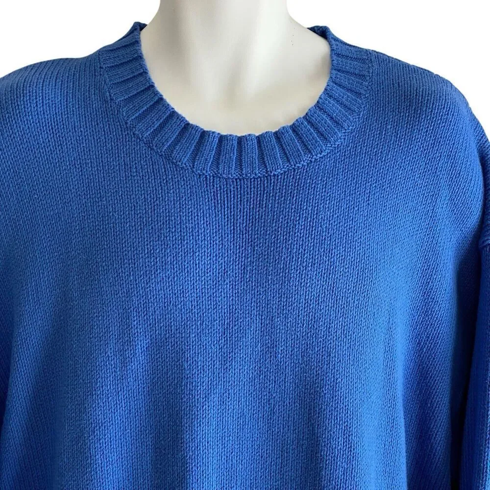 Banana Republic Sweater Men's Large Blue Organic Cotton Crew Neck Oversized NWT